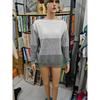Autumn and Winter Knitted Sweater Women's Contrasting Color Spliced Round Neck Long Sleeved Pullover Top