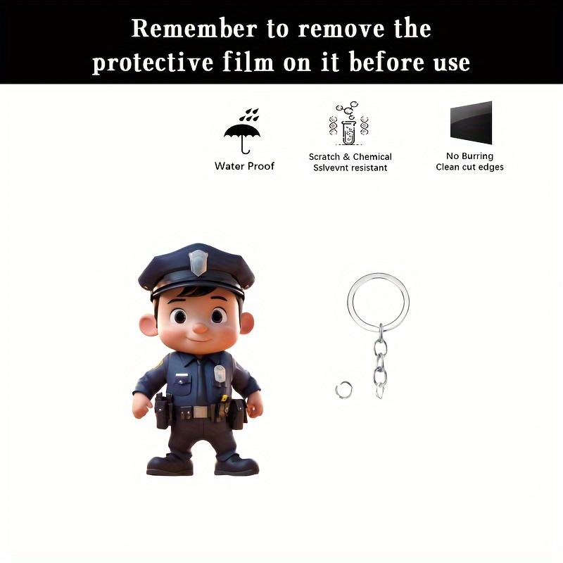 Новый акриловый брелок с рисунком полиции, 2D-брелок с плоским узором, подарок на День благодарения, Рождество, День святого Валентина, тематический рюкзак-подвеска своими руками