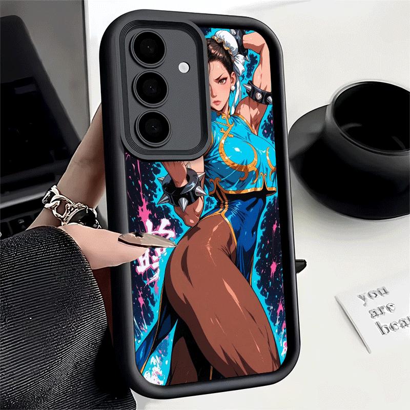Чехол для телефона Samsung Galaxy S26 S25 Ultra S24 FE ChunLi S-Street F-FighterS Shell S23 Plus S22 + S21 S20 5G Мягкий силиконовый Fund