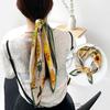 Spring And Summer Satin Long Scarf For Women Sunscreen Shawl Fashionable Beauty Scene Satin Long Scarf Versatile Travel Scarf
