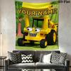 Custom Name Bob the Builder Wall Tapestry Aesthetic Wall Hanging Printed Fabric Blanket Decorative Tapestries for Bedroom Living Room Home Decor