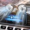 Автомобильный вентилятор с двумя головками, вращение на 360°, 3 регулируемые скорости, вентилятор для охлаждения на присоске для транспортных средств, офиса, крепится на приборную панель, USB-вентилятор