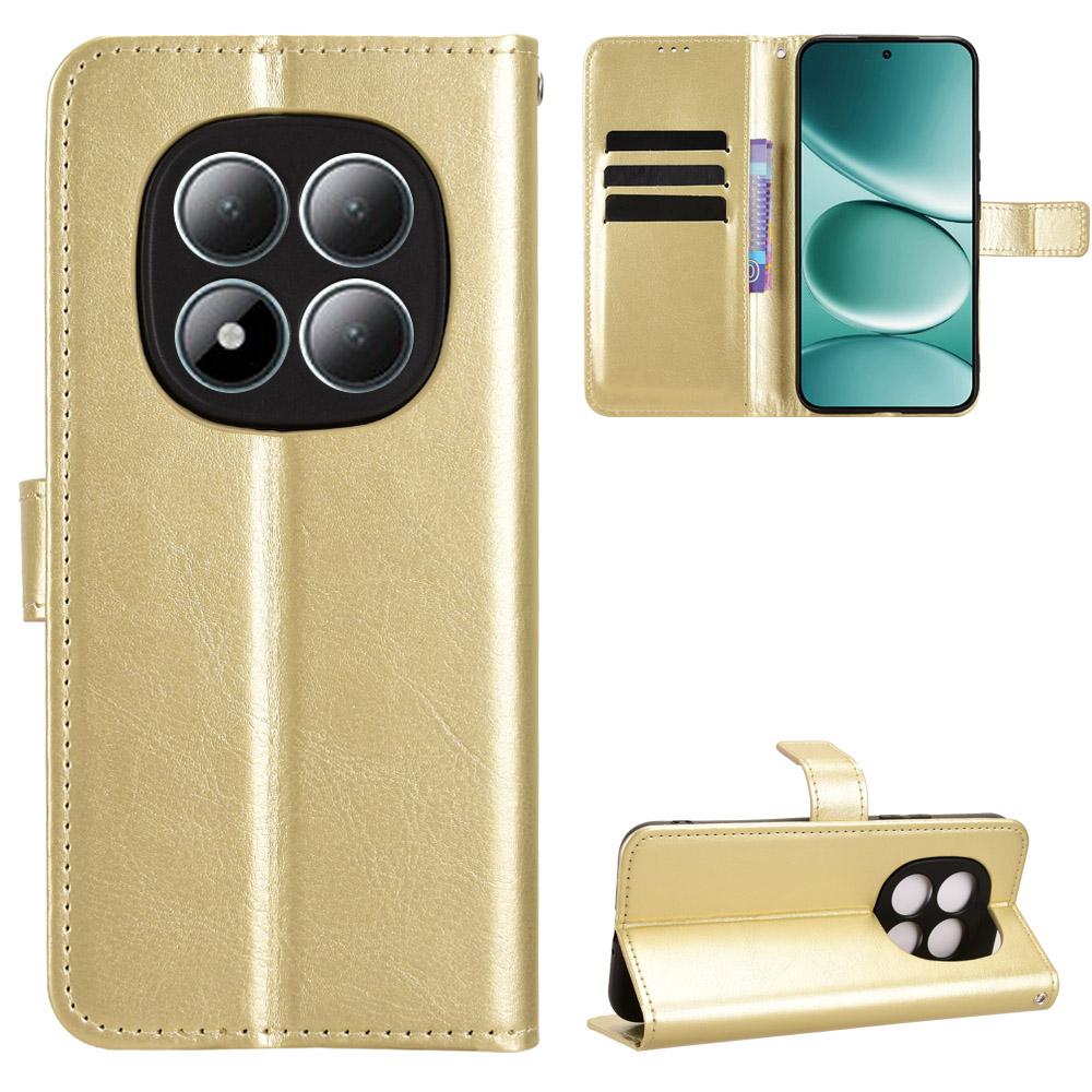 Для Xiaomi Redmi Note 15 Pro 5G (Глобальный) Чехол-кошелек для телефона из искусственной кожи с ремешком, с текстурой «Crazy Horse».