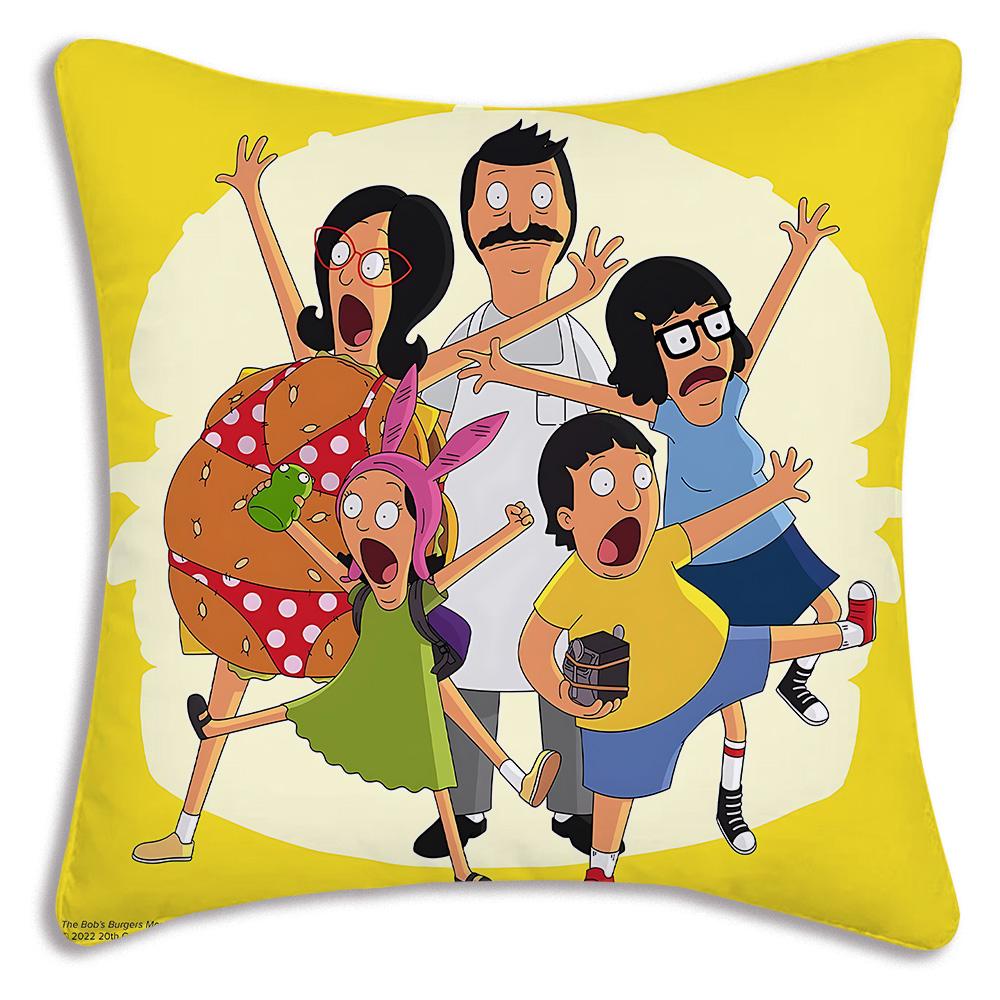 Мультяшные наволочки B-Bobs B-Burgers Мультяшные декоративные чехлы для дивана Домашние двухсторонние чехлы для подушек Короткий плюш Милые чехлы для подушек