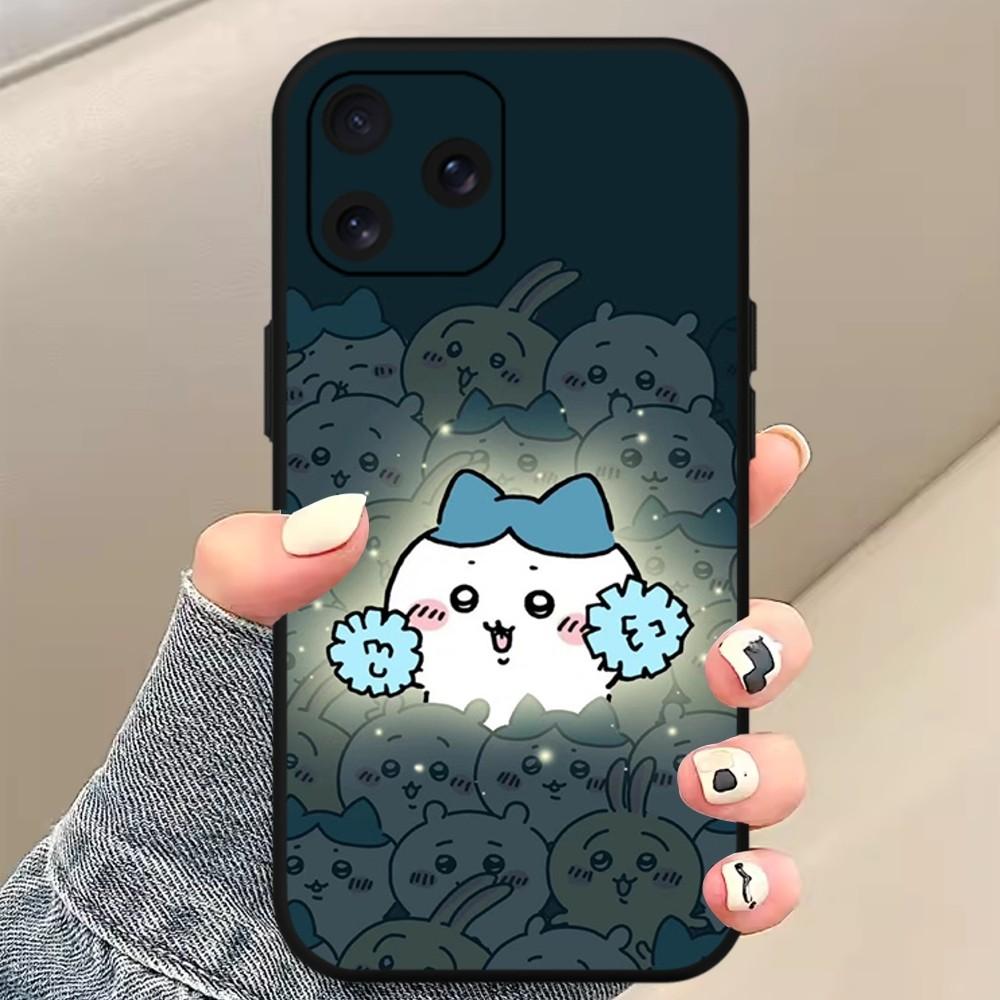 C-Chiikawa H-Hachiware Phone Case For iPhone Mini 11 12 13 14 15 Pro XS Max X Plus SE XR Black Soft Shell