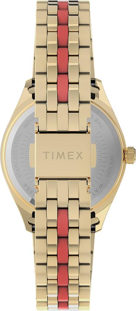 TIMEX Waterbury Quartz 5 ATM Водонепроницаемые Минеральное Стекло Оранжевый Циферблат Часы, Механизм, Водонепроницаемость, Стекло, Циферблат, TW2U82700, Женские [Оригинал]