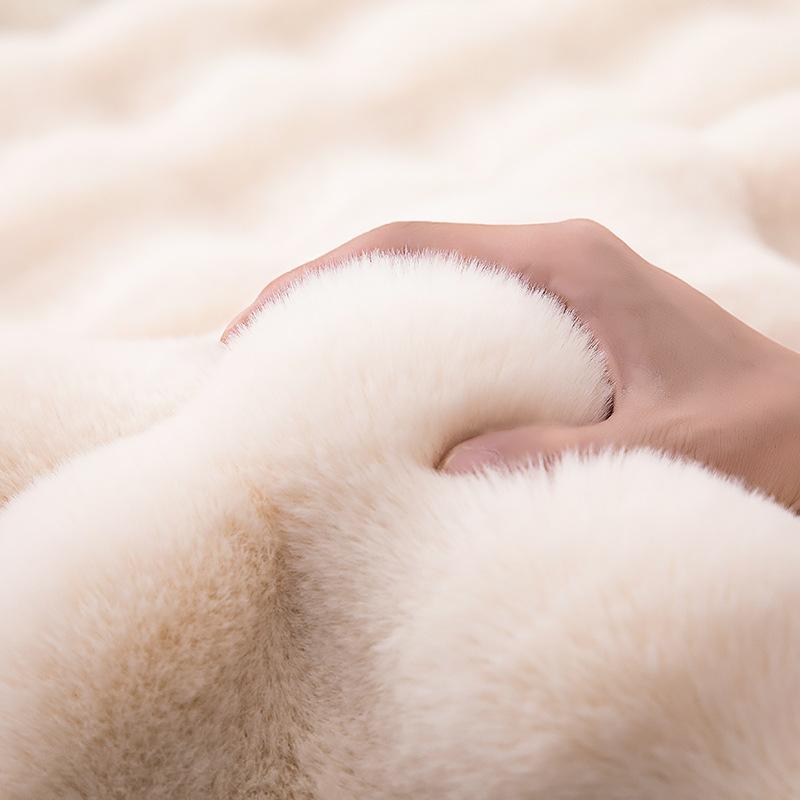 Round Bubble Fleece Fabric Simple Solid Color Fluffy Soft Comfortable Easy To Clean Furry Warm Cute Indoor Decorative Carpet