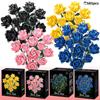 585Pcs Gothic Black Pink Blue Rose Flower Bouquet Building Blocks Set Creative Decoration Valentine Gift Idea Beautiful Box