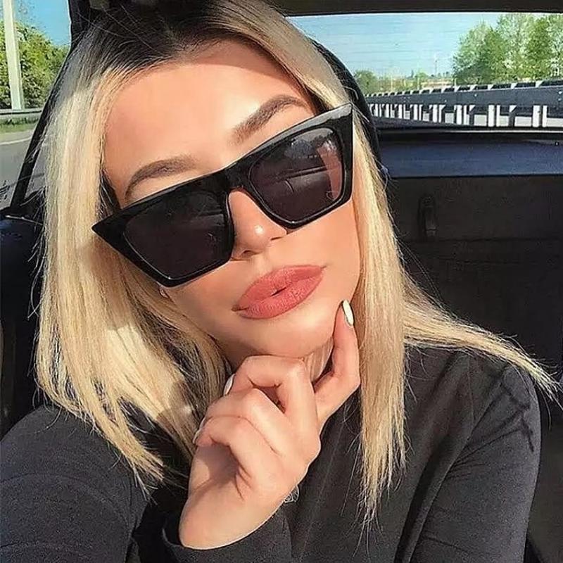 Fashion Sunglasses Woman Square Cat Eye Design Luxury Sunglasses Female Cool Vintage Black Feminino