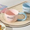 Fresh Color Matching Creative Ceramic Mug Macaron Coffee Water Cup Couple Afternoon Tea Office Oat Breakfast Cup