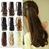 Synthetic Long Curly Wigs Clip In False Hair Ponytail Straight Hairpiece Extension With Loop Hairpin