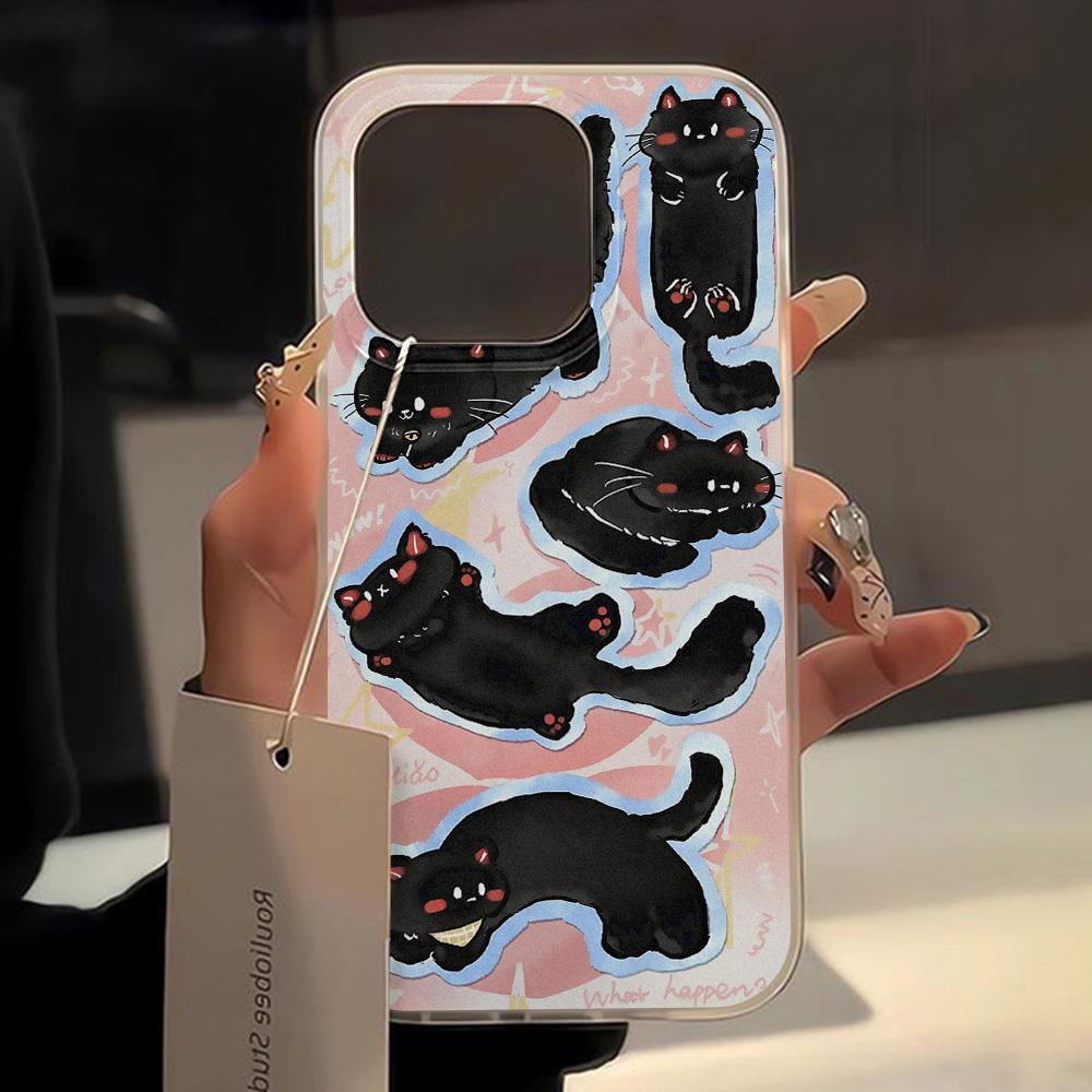 Abstract Art Cat Phone Case For iPhone 15 Pro Case iPhone 11 13 16 12 14 Pro Max 12 13 Mini 15 16 Plus Shockproof Silicone Cover