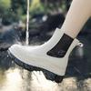 Fashion Women Waterproof Boots New Style Elastic Mouth Ankle Boots Mid Top Rain Shoes Non Slip Outdoor Indoor Chelsea Water Boot Woman