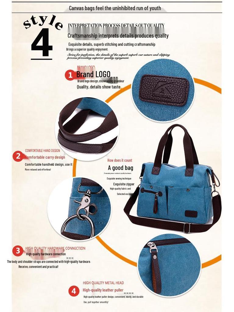 Retro Canvas Crossbody Bag - Large Capacity for Men & Women, Perfect for Gym, Sports, and Travel