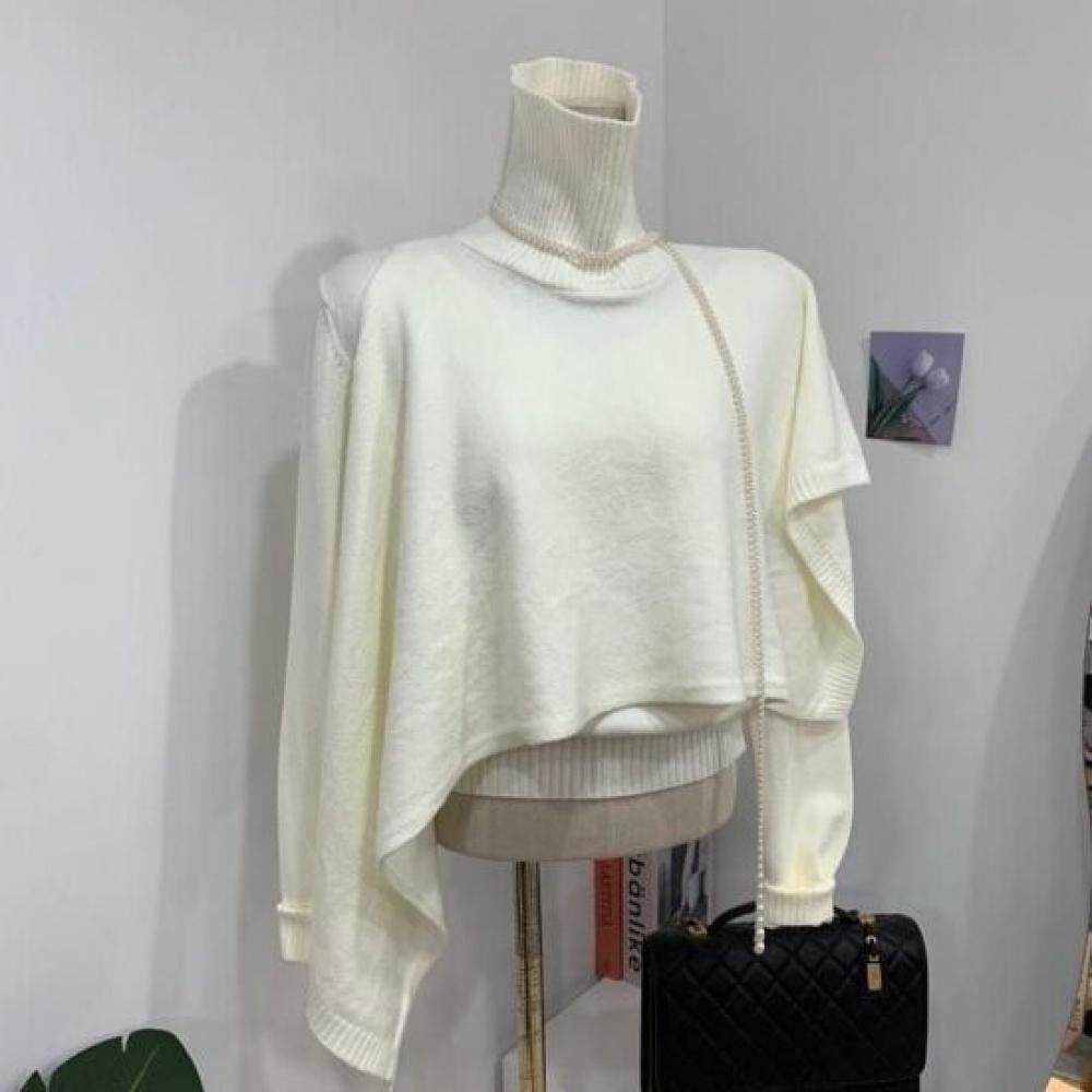 C S In The Room Miko Pola Cape V neCk Long SleeVe Knit Set 3Color