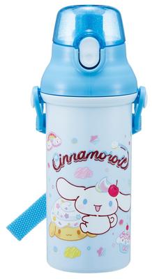 Skater Бутылка для питья, можно мыть в посудомоечной машине, сделано Sanrio Cinnamoroll, причудливые закуски, детская бутылка, пластик, 480 мл, открывание одним нажатием, безопасная, Япония, &