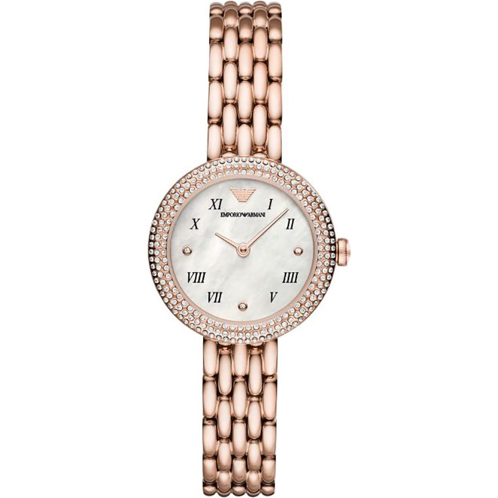 Emporio Armani Женские кварцевые часы Emporio Armani AR11355 с перламутровым циферблатом и корпусом цвета розового золота из нержавеющей стали