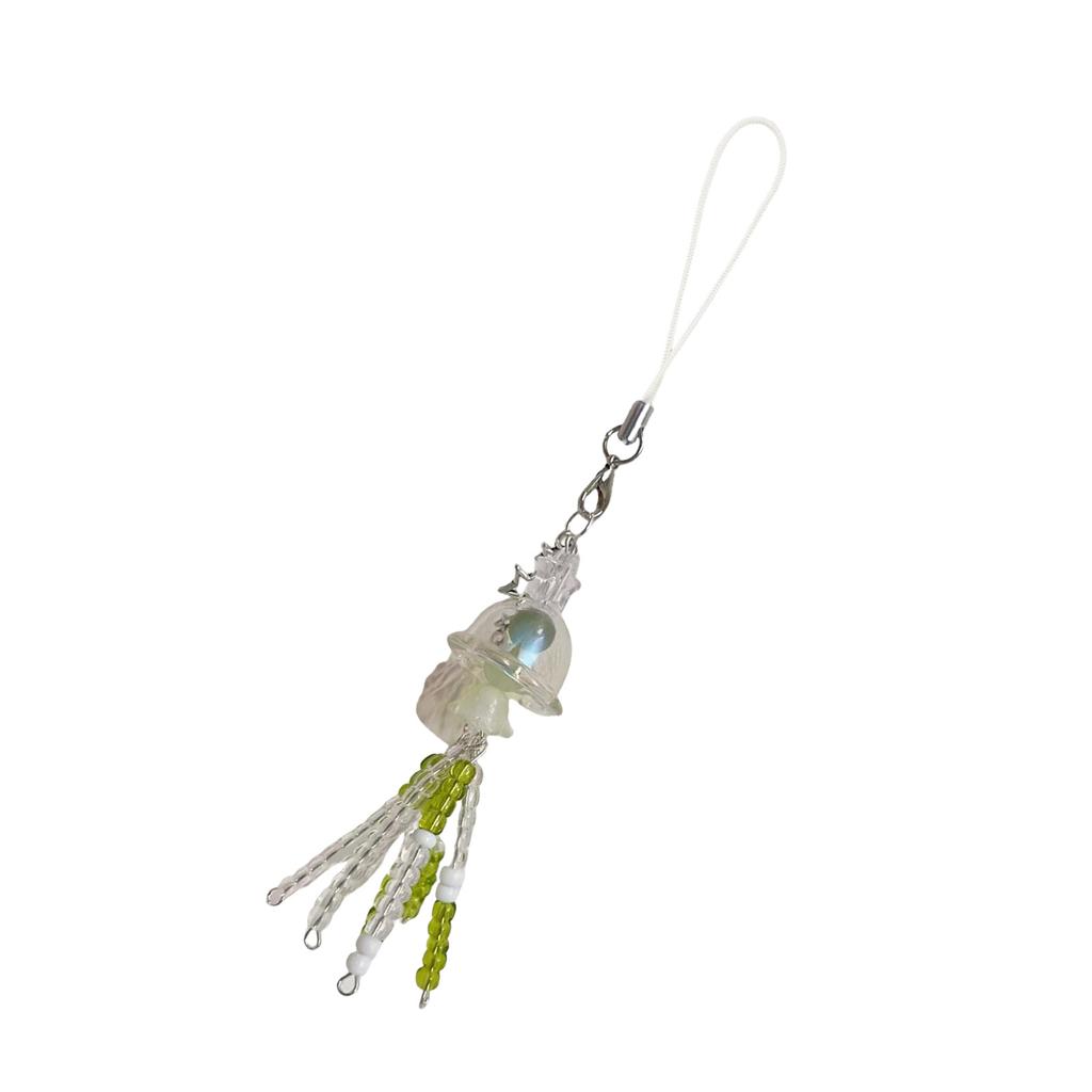 Ручной работы Ремешок для телефона в виде золотой рыбки Прочный акриловый шарм из бусин Модный аксессуар Портативный для сумок и кошельков Девичьи стили