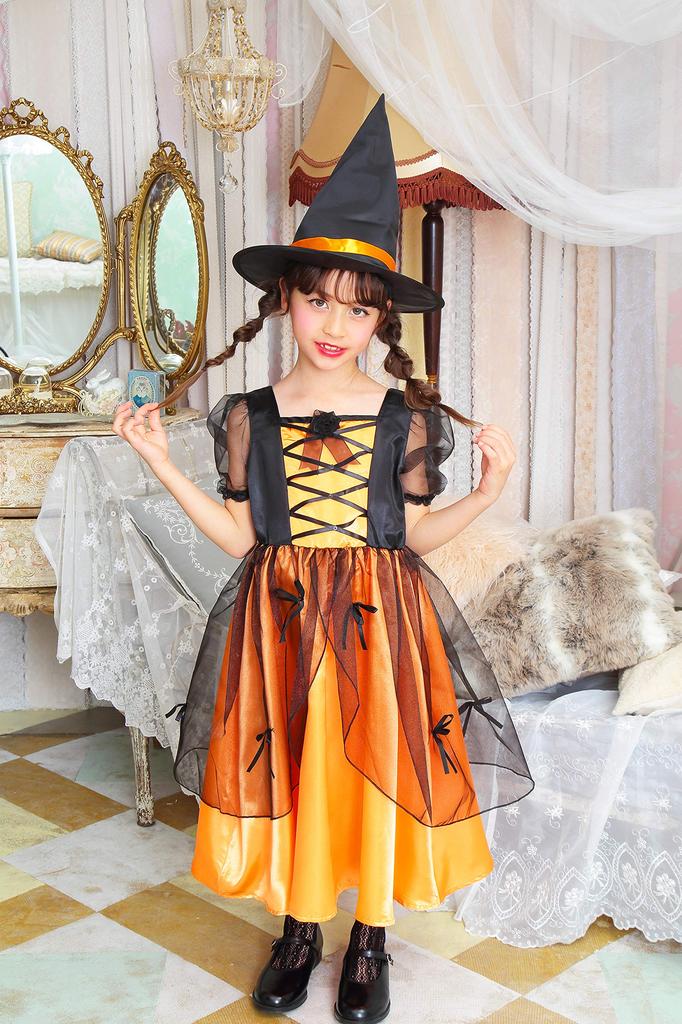 Clearstone Cosplay Halloween Melody Orange Dress, Kids, 120cm, Girls,