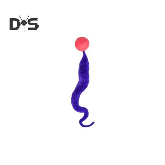 Интерактивный прыгучий мяч с хвостом, разноцветный пушистый червяк, прыгучий мяч для кошек, игрушка для преследования кошек в помещении в виде радужного червяка