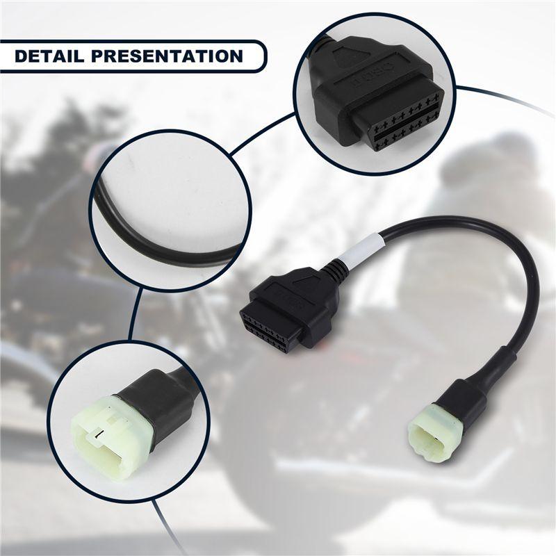 Прочные OBD2 разъемы от 6 до 16 контактов, диагностические инструменты, удлинительные кабели OBD, адаптеры для мотоциклов Kawasaki серии Z