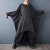 Long Sleeve Plus Size Black Vintage New In Dresses for Women Spring Autumn Casual Loose Midi Long Dress