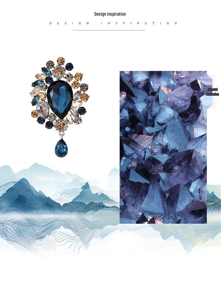 Высококлассная ретро брошь-кристалл в виде цветка: Универсальный, Модный и Изысканный Женский Аксессуар.