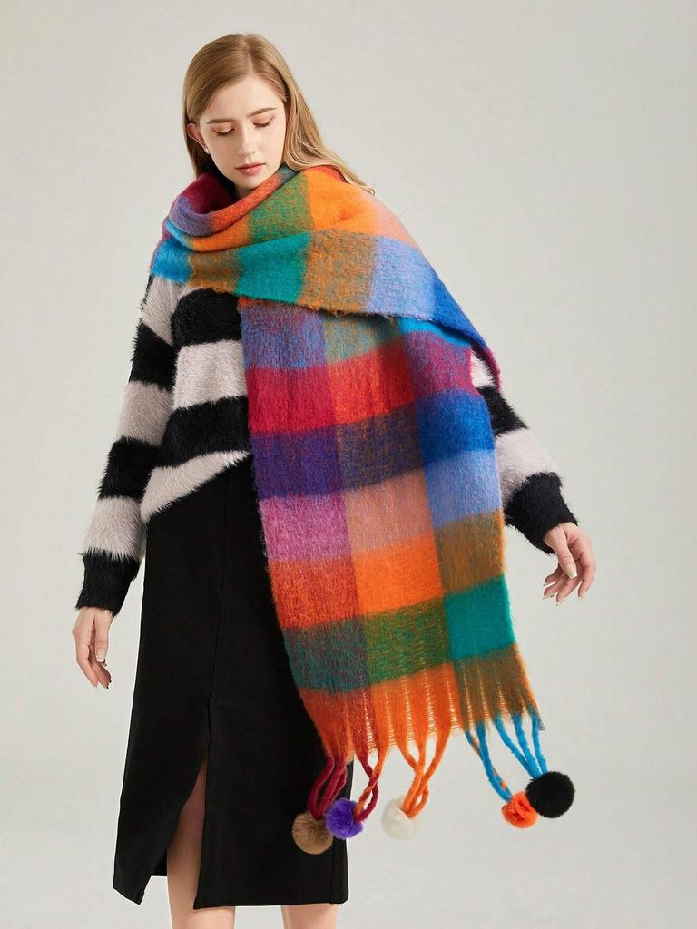 Luxury  Cashmere Womens Scarf Winter Thick Warm Solid Wraps Female Pashmina Long Tassel Female Bufandas Thick Blanket