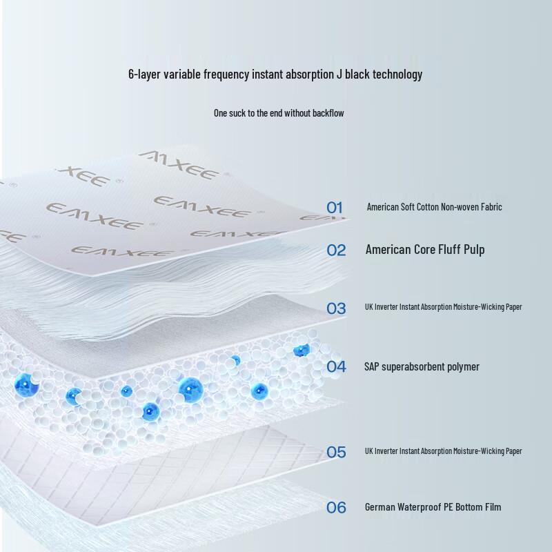EMXEE Одноразовые детские подгузники