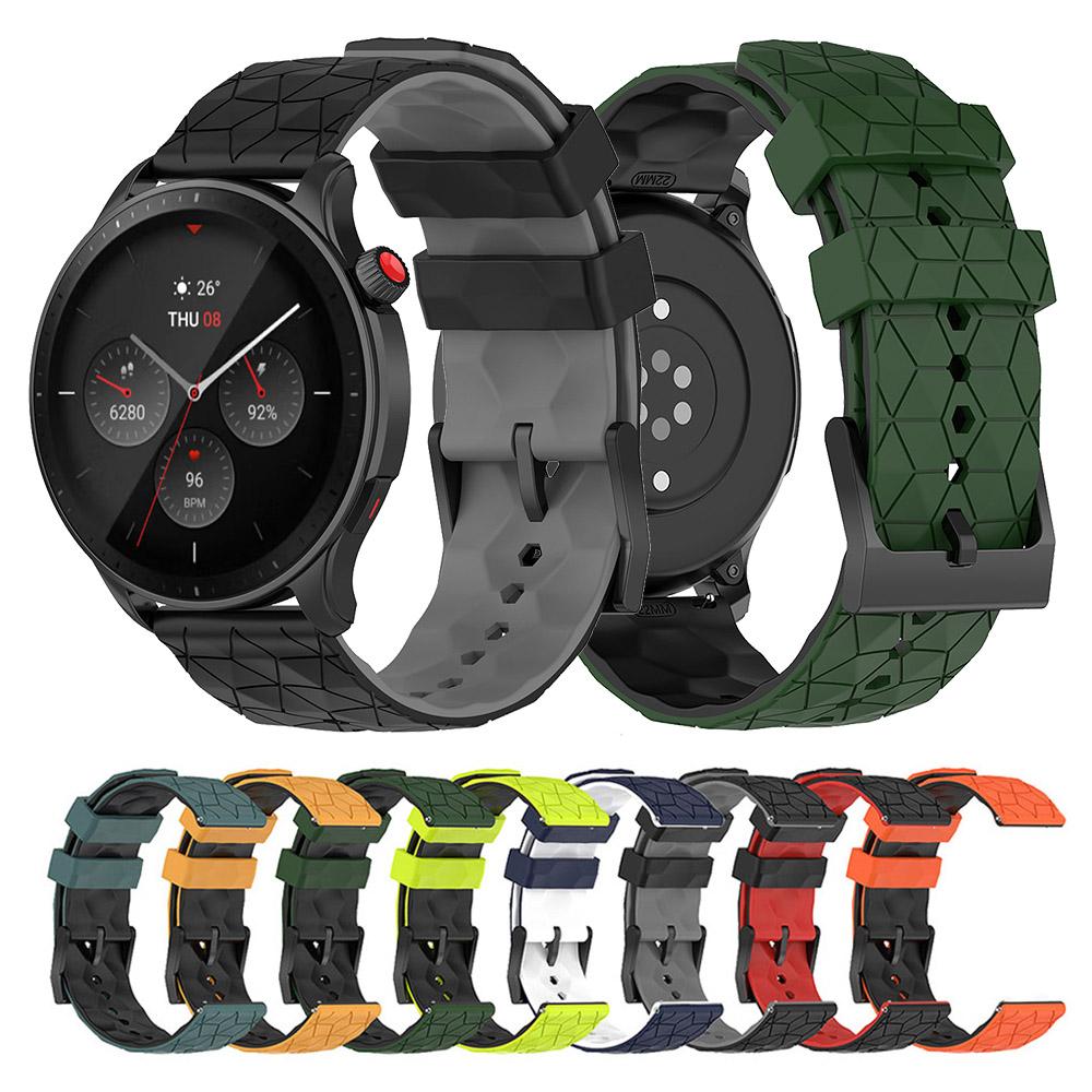 Силиконовый ремешок 20 мм 22 мм для Huami Amazfit GTR 4 GTS 3/2 Bip, браслет с футбольным узором, ремешок для браслета Huawei Watch GT 3/2, 42 мм, 46 мм