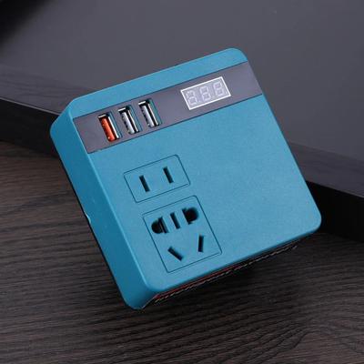 Инвертор литиевой батареи 120 Вт 3 USB-порта Высокомощный преобразователь напряжения Трансформатор Многофункциональный DC 21 В в 220 В для Makita
