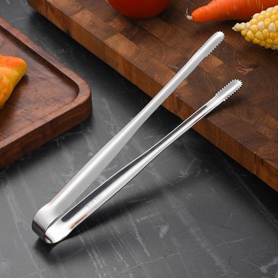 Зажим для еды, зубчатый, утолщенный, пищевой, с длинной ручкой, полированный зажим для еды, многофункциональный домашний бар, щипцы для кубиков льда для кухни