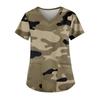 Женская мода V-образный вырез повседневные камуфляжные принтованные топы с карманами рабочая одежда