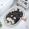 French Retro Oval Diatomaceous Mud Upholstered Toilet Bathroom Absorbent Mat Non-slip Foot Mat Quick Drying Door Mat