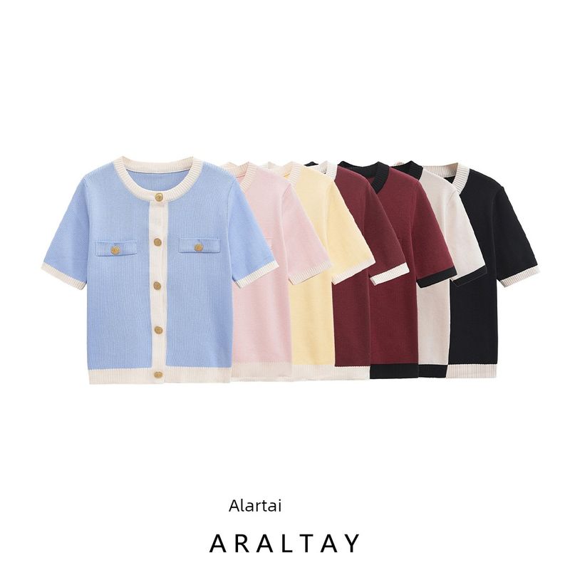 Araltay New Arrival Fashion Style Women's Clothing Fashion All-Match Casual Minimalist Short Sleeve Knitting Outwear 1822106