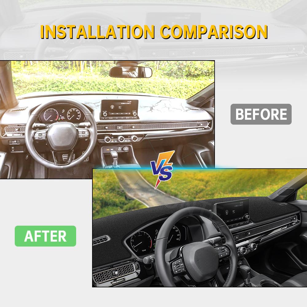 Для Honda Civic 11th Gen 2022 2023, коврик для приборной панели автомобиля, солнцезащитный козырек, коврик для приборной панели, ковер