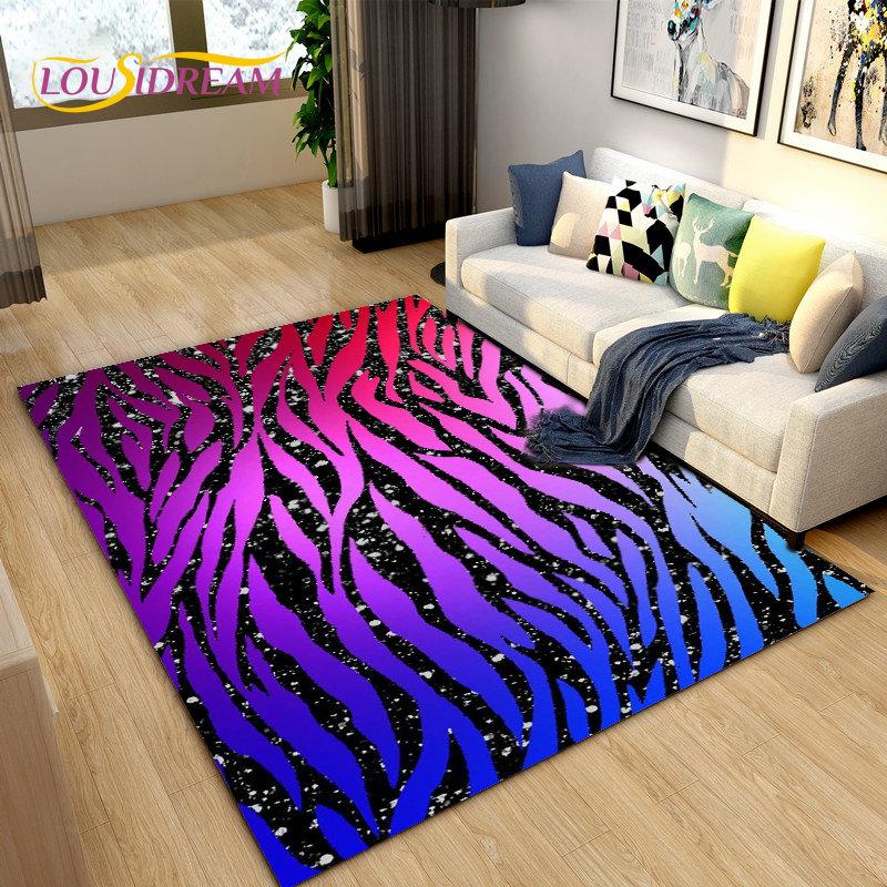 Большой ковер 3D Color Series с зебровым узором, ковер для гостиной, спальни, кухни, придверный коврик для декора, нескользящий коврик для пола