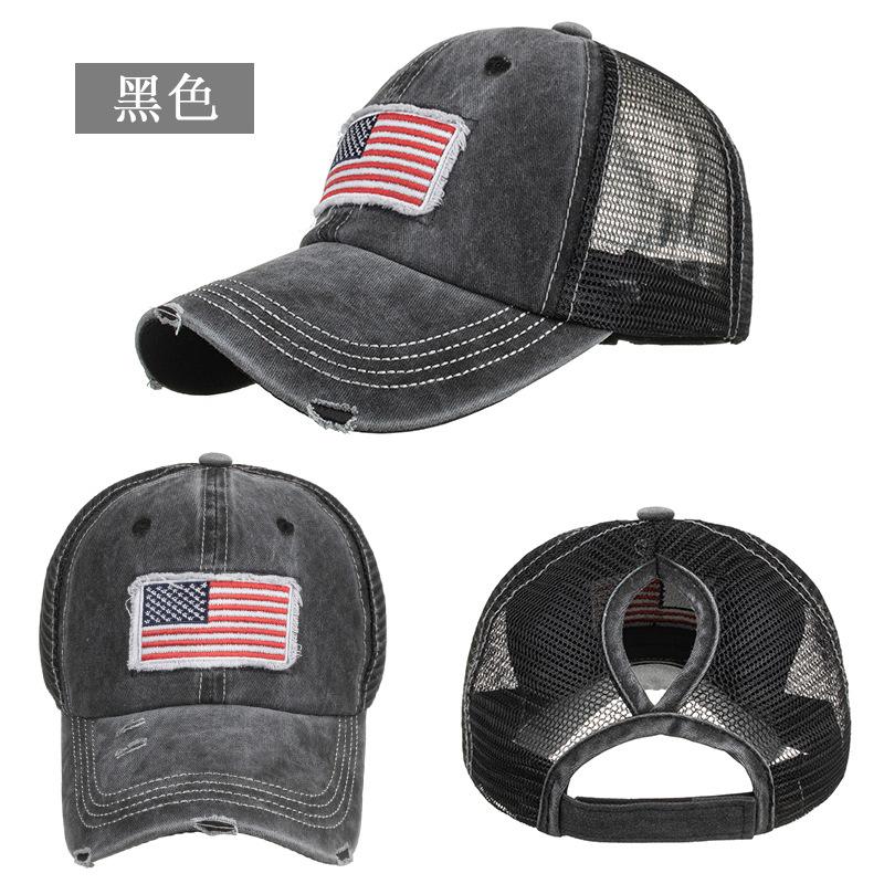 Washed and Old Ponytail Hair, Baseball Net Cap, Baseball Cap, Cap, Sun Cap