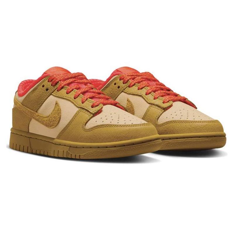 Nike Dunk Low Бронзовый Кунжутный Пикантный Красный Женские Кроссовки для Скейтбординга FQ8897-252