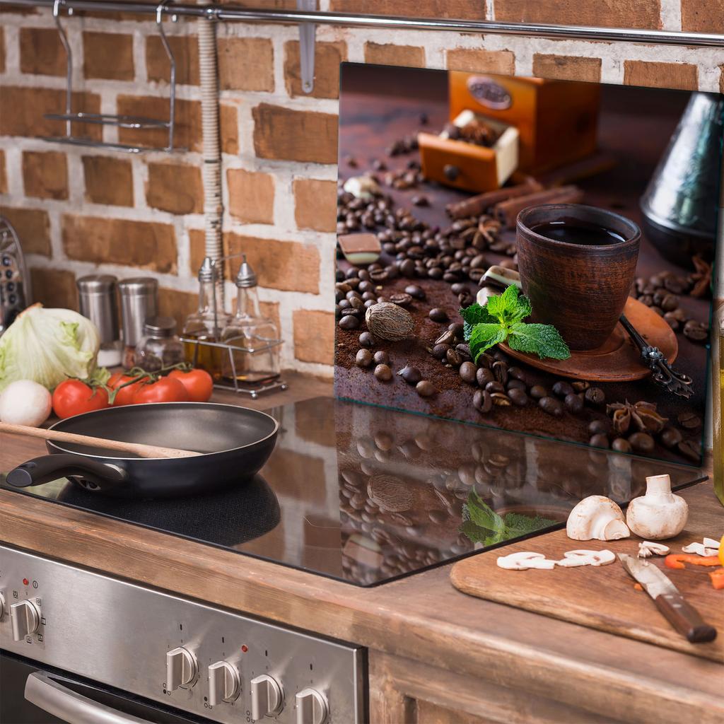GLASS PROTECTIVE PLATE FOR STOVE 60x52 COFFEE