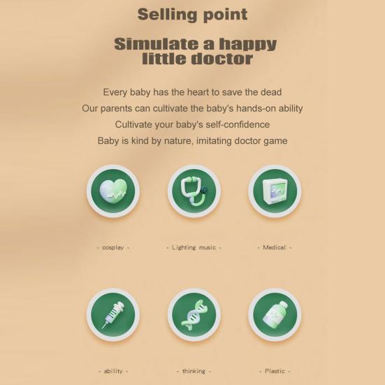Детский набор врача с настоящим компьютерным томографом, стетоскопом, медицинскими инструментами, обучающий ролевой набор игрушек для мальчиков и девочек 3-6 лет