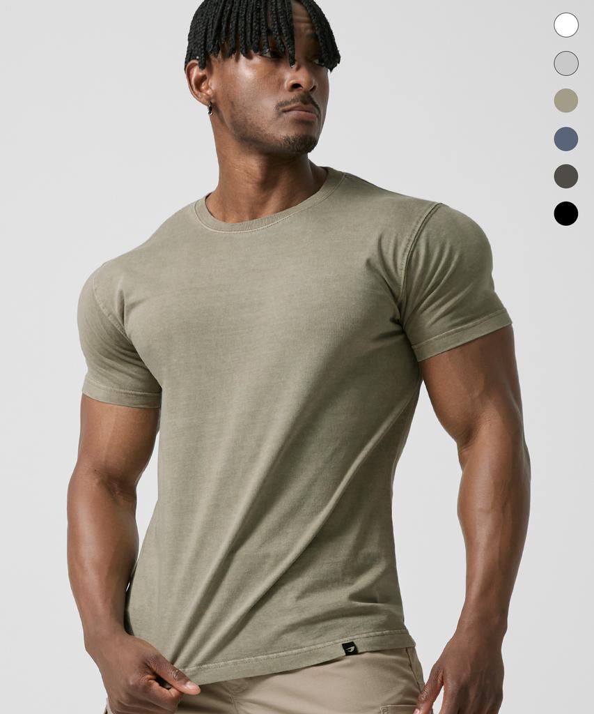 DRIX Pigment Cotton Muscle Fit Half Sleeve_6 Colors (E Type)