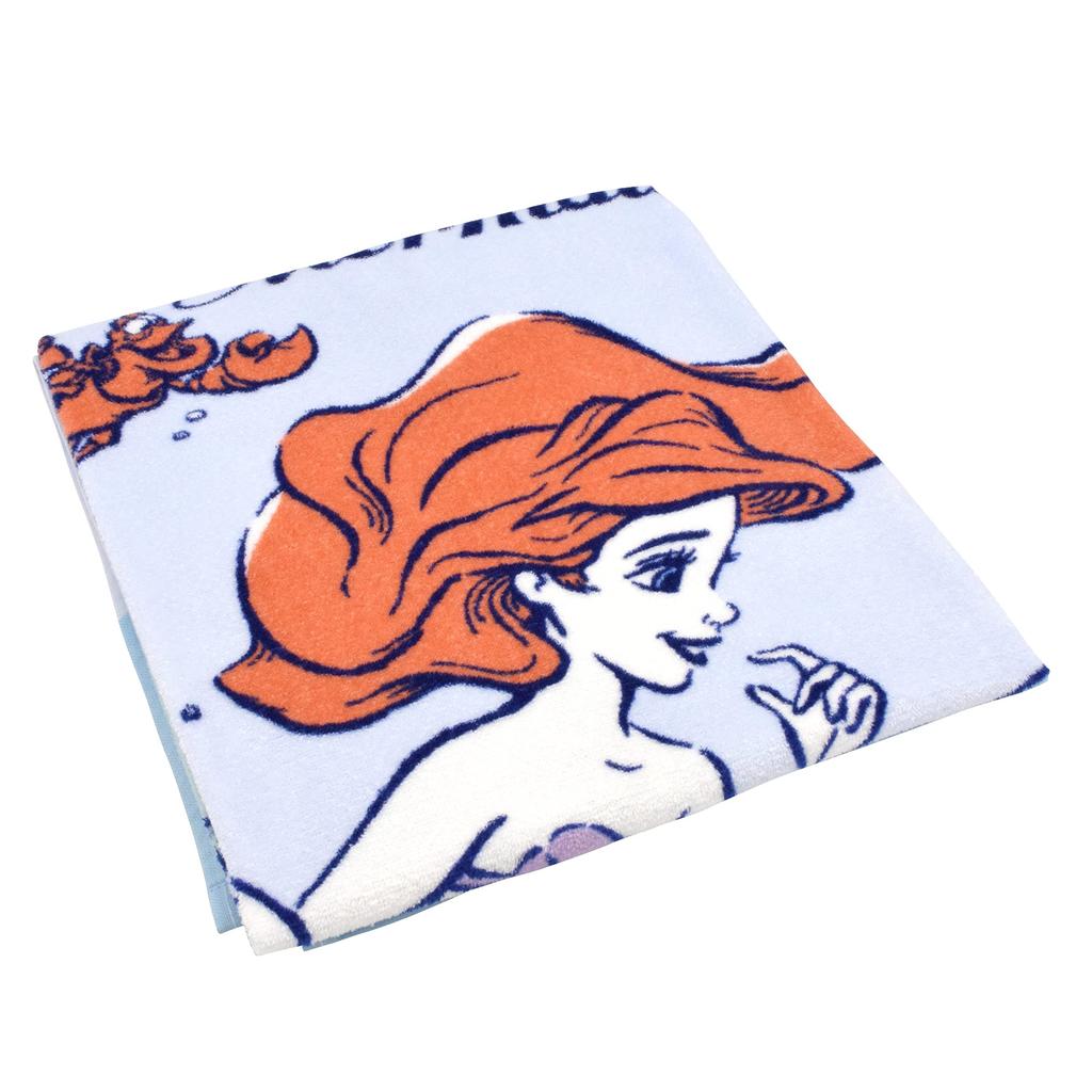 MORIPiLO Ariel Towel Blanket for and Nursery School Nap Disney Character Morishita Makura Summer, Kids, (Disney Blanket, Blue), 90x140cm, Washable,