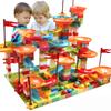 77-308PCS Marble Race Run Block Big Size Building Blocks Plastic Funnel Slide DIY Assembly Bricks Educational Puzzle