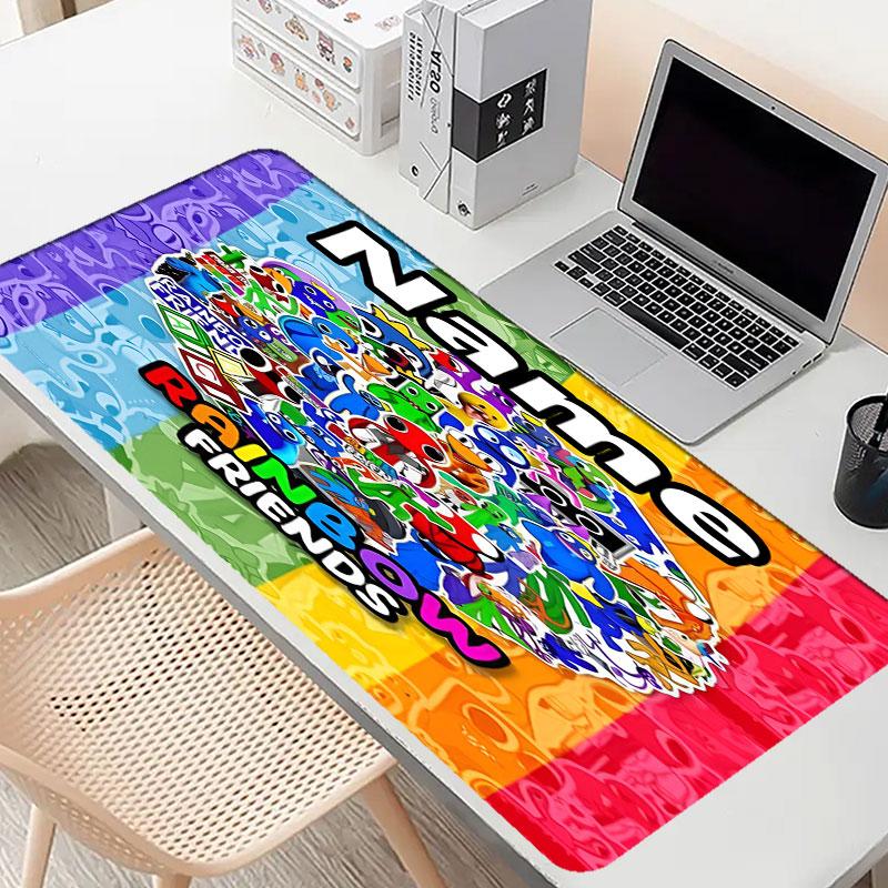 Custom Name Personalized Game Rainbow Friends Pattern Mousepad, Laptop PC Desk Mat, Decorative Desk Mat for Home Keyboard Pad Gift