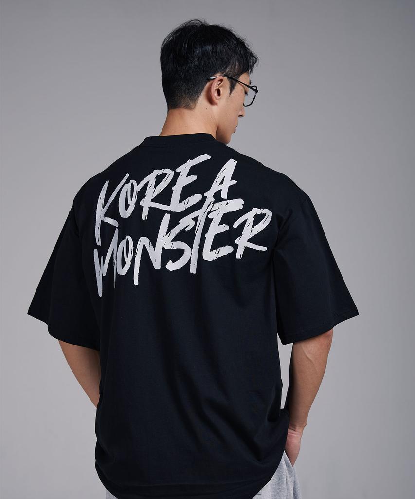 KOREAMONSTER Km06 Koreamonster Свободная футболка с коротким рукавом Черная