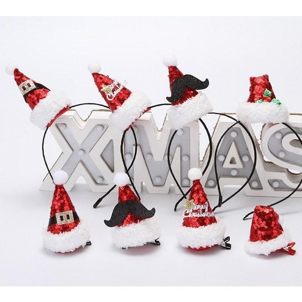 Celebrity Christmas Mini Santa Girl Santa Boy Hair Ornament, B Hairpin, 4 Pieces