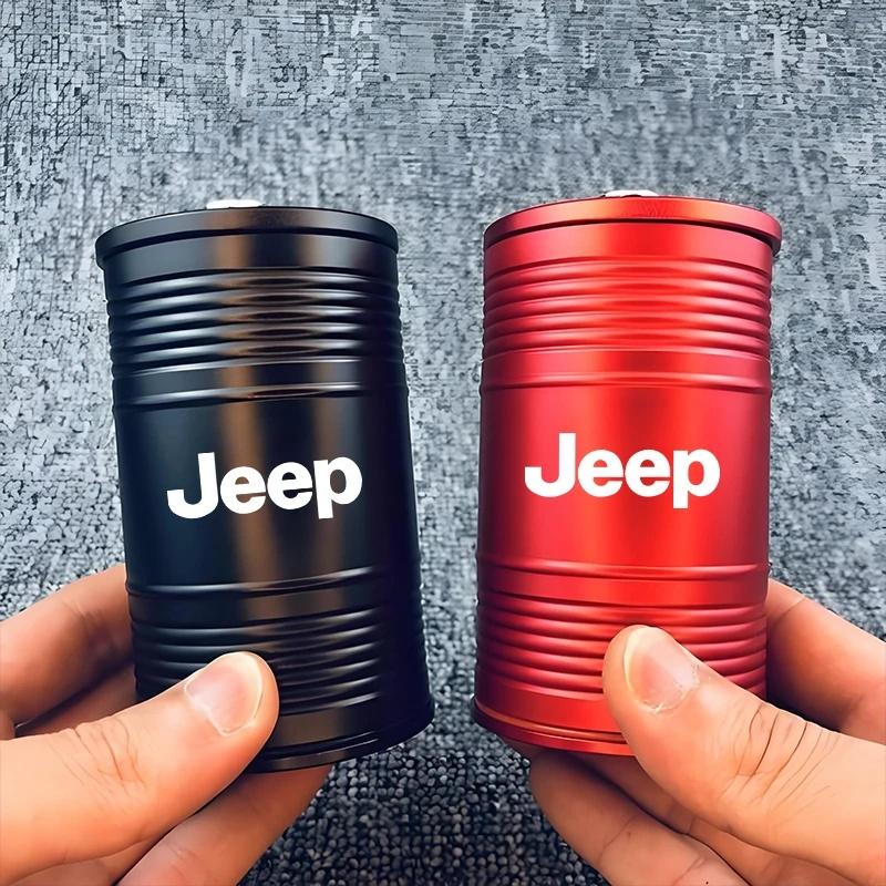 AIY5 1Pc Leakproof Metal Car Ashtray with Lid for Jeep Renegade Wrangler JK Grand Cherokee Compass Patriot Auto Interior Accessories