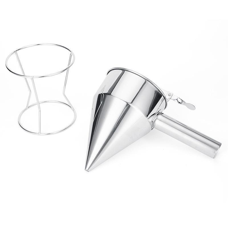 600/1200ML Oil Hopper with Bracket Stainless Steel Funnel Dispenser Cupcake Pancake Batter Octopus Fish Ball Kitchen Baking Tools