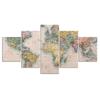 5Pcs World Map Ocean Sea Decor Canvas Picture Wall Art Poster HD Print Room Decor Modern 5 Pieces Pictures Home Decor